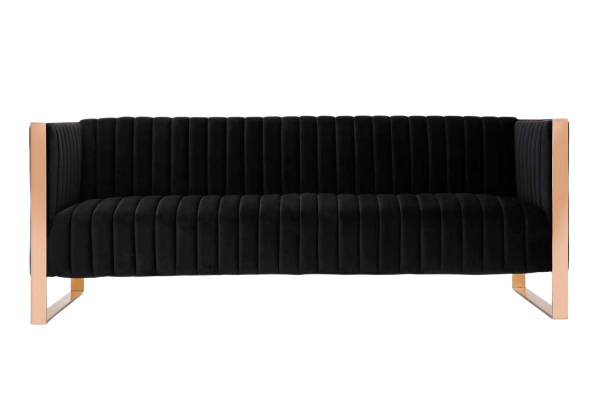 Trillium 83" Velvet Sofa in Black