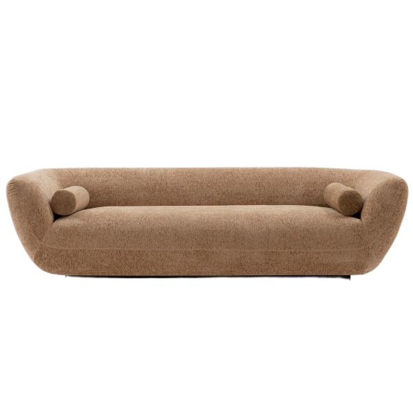Ulka 96" Chenille Sofa in Light Brown