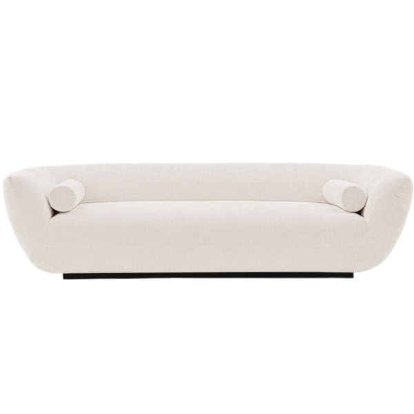 Ulka 96" Chenille Sofa in Cream