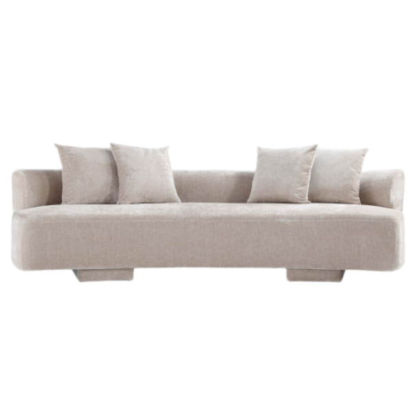 Verandah 112" Chenille Sofa in Beige