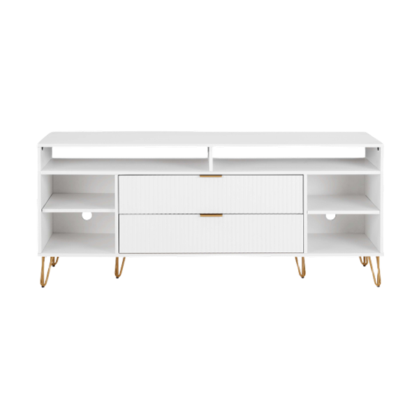 Dumbo 63" Fluted TV Stand in White