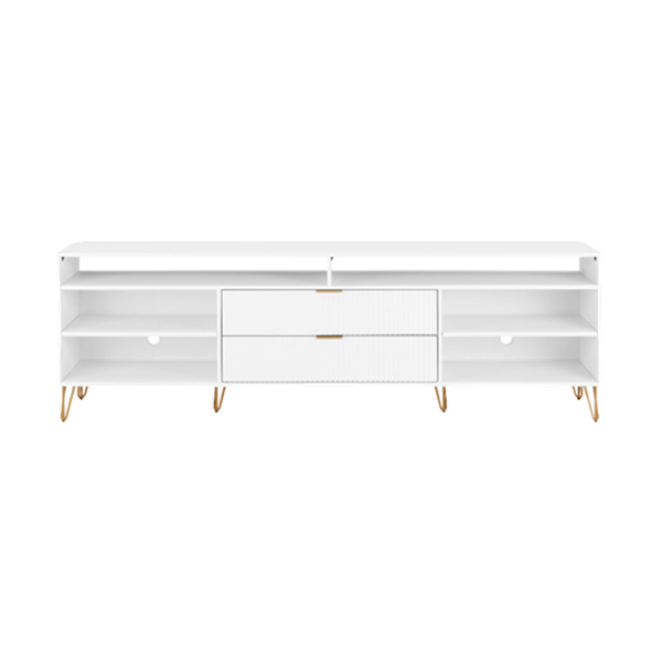 Dumbo 85" Fluted TV Stand in White