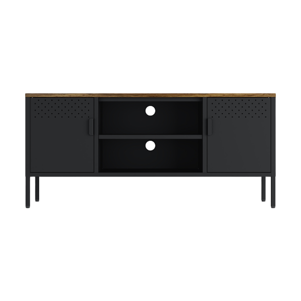 Landen 47" Metal Storage Cabinet in Black