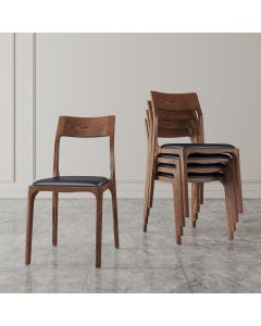 Moderno Wood Vegan Leather Dining Chair - Set of 2