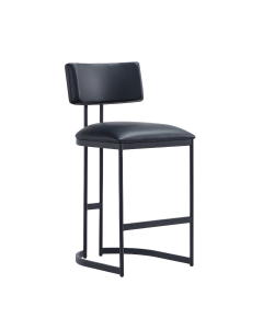 Juno Metal Vegan Leather Counter Stool