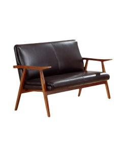 ArchDuke Wood Vegan Leather Loveseat